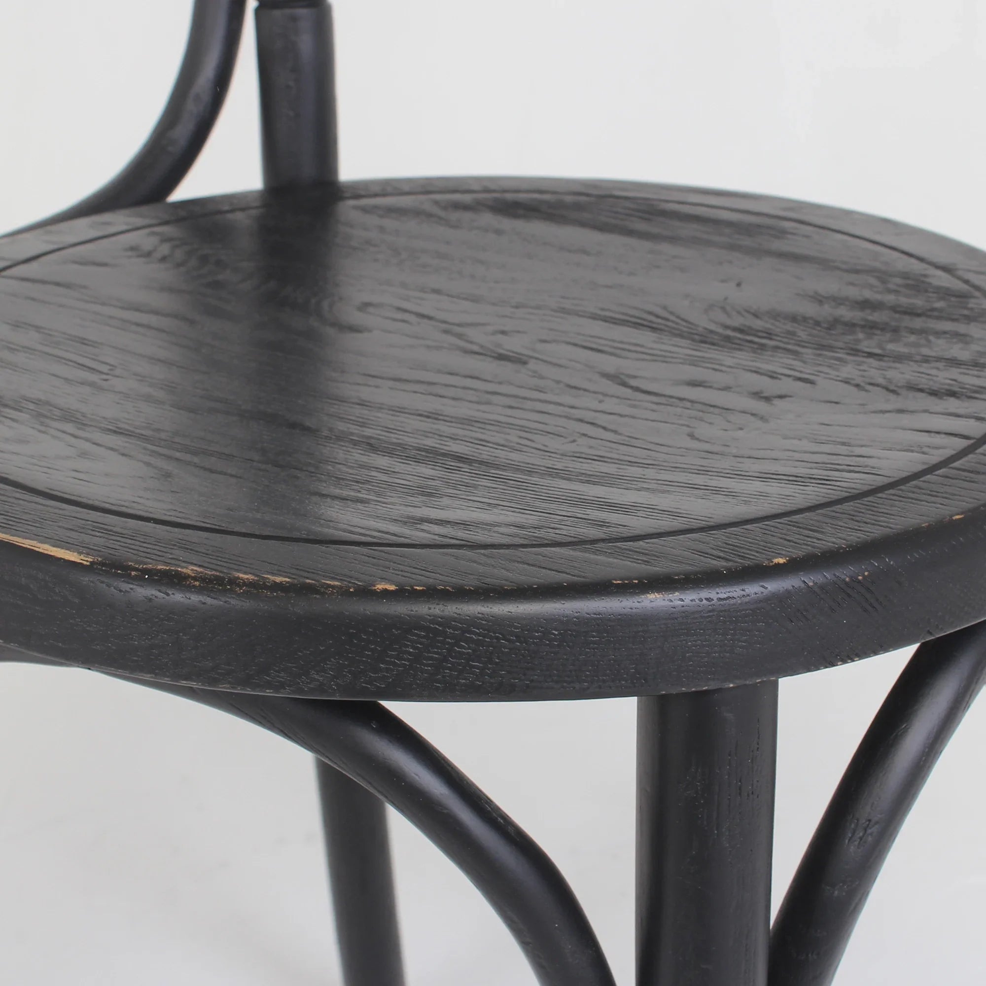 Elegant French Antique Black Oak Wood Chiavari Dining Chair for Events