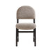 Luxurious Black Oak Gray Boucle Upholstered Modern Dining Side Chair