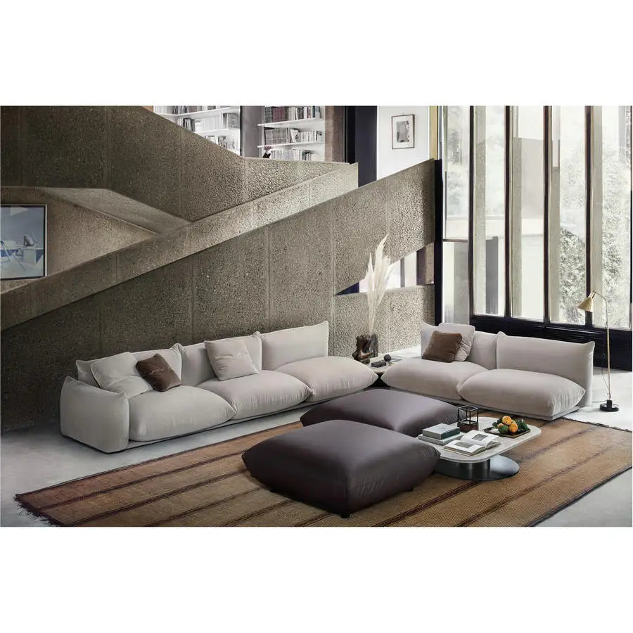 Luxurious Boucle Fabric Modular Sectional Living Room Sofa Set