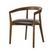 Elegant Handcrafted Round Back Oak Dining Chair with Leather PU Seat