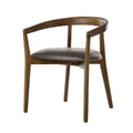 Elegant Handcrafted Round Back Oak Dining Chair with Leather PU Seat
