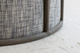 Cozy Nordic Round Accent Chair - Modern Fabric Oak Single Sofa