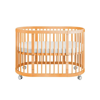 Versatile 9-in-1 Solid Wood Baby Crib: Multi-Functional Adjustable Infant Toddler Bed
