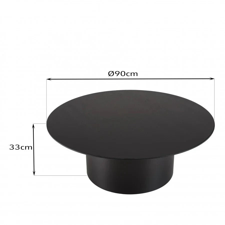 Modern Black Oak Wood Round Coffee Table for Stylish Living Rooms