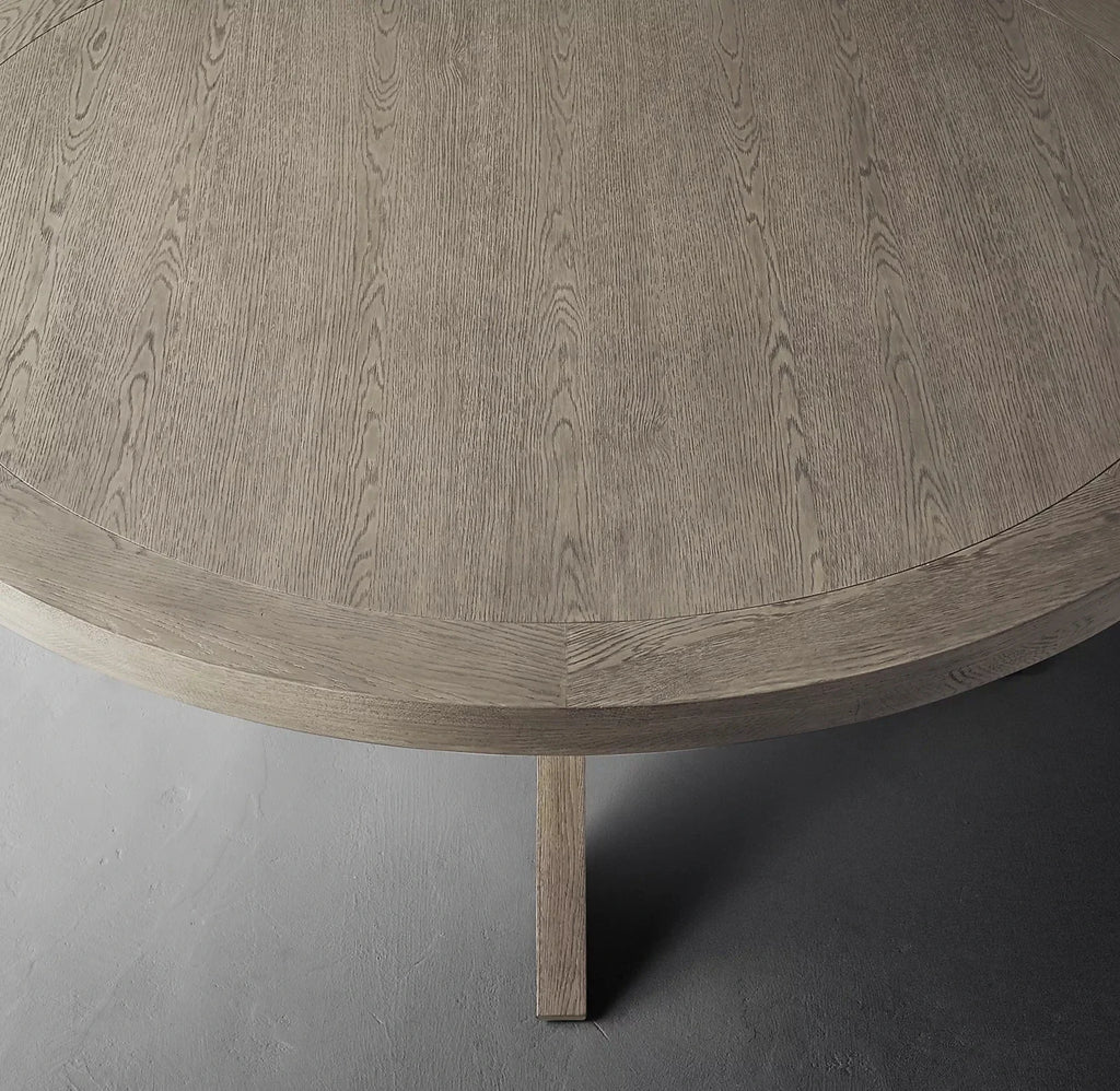 Elegant Round Solid Wood Handmade Dining Table for Home Dining Rooms