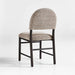 Luxurious Black Oak Gray Boucle Upholstered Modern Dining Side Chair