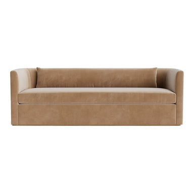 Modern Velvet Curved Sofa: Solid Wood Frame Living Room Couch