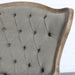 Luxurious French Carved Oak Armchair, Vintage Linen Tufted Accent Chair