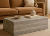 Elegant Tostone Grey Silver Travertine Coffee Table for Modern Living Spaces
