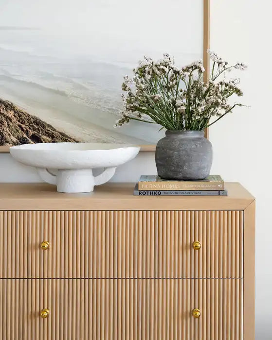 Modern Oak Wood Sideboard Storage Cabinet Dresser for Living Room & Bedroom