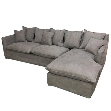 Elegant L-Shaped Sectional Linen Sofa: Modern Living Room Sleeper Design, Comfortable & Stylish