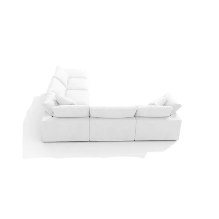 Modern Luxury White Down Feather Modular Cloud Sectional U-Shape Sofa