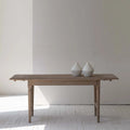 Mid-Century Modern Pine Wood Dining Table, Extendable Antique Style Furniture