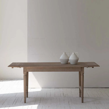 Mid-Century Modern Pine Wood Dining Table, Extendable Antique Style Furniture