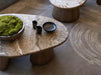 Elegant Brown Travertine Coffee Table: Modern Design for Living Rooms