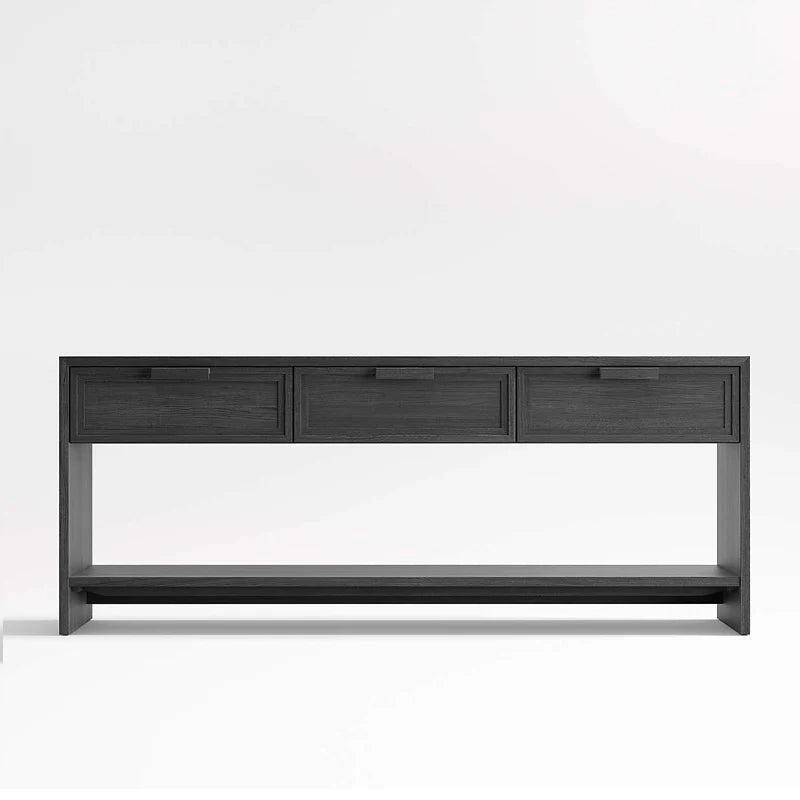 Modern Mirrored Drawer Narrow Wooden Entryway Hallway Console Table