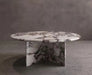 Elegant Round Marble Coffee Table with Calacatta Viola Stone Top