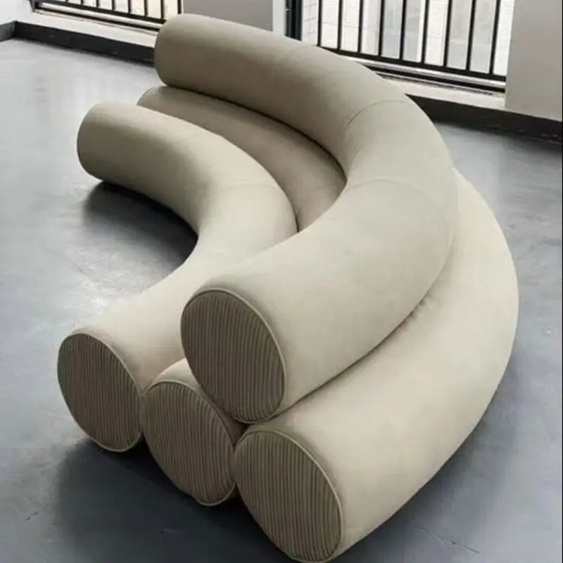 Modern Luxury Curved Velvet U-Shape Living Room Sectional Sofa Set