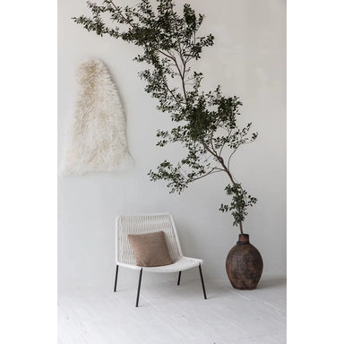 Coastal Wabi-sabi Rope Lounge Chair: Minimalist Retro Living Room Furniture