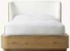 Modern Fabric Oak Shelter Bed for Teenagers, Customizable Bedroom Furniture