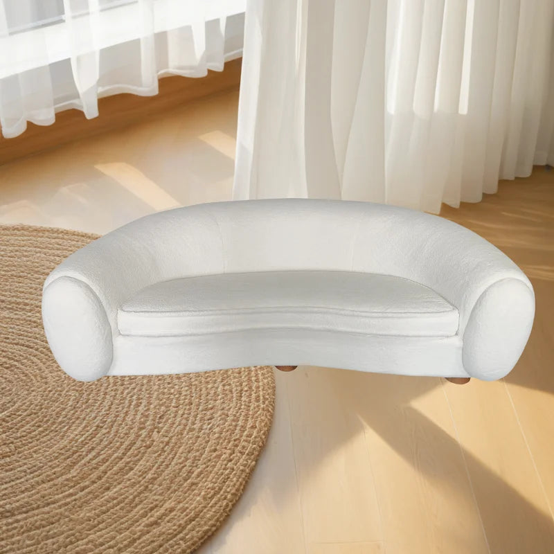 Luxury Modern Italian Design Boucle Velvet 3-Seater Polar Bear Sofa