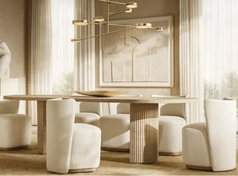 Customizable American Luxury Dining Table for Grand Homes, Hotels, and Restaurants