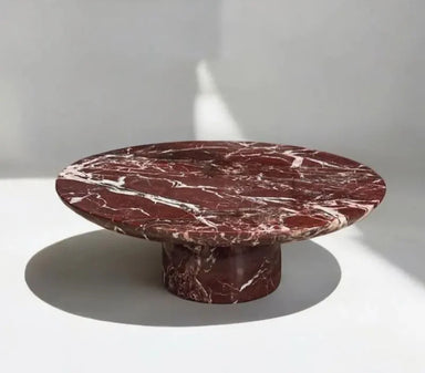 Elegant Rosso Lavento Marble Coffee Table - Natural Stone, Waterproof, Modern Design