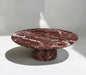 Elegant Rosso Lavento Marble Coffee Table - Natural Stone, Waterproof, Modern Design