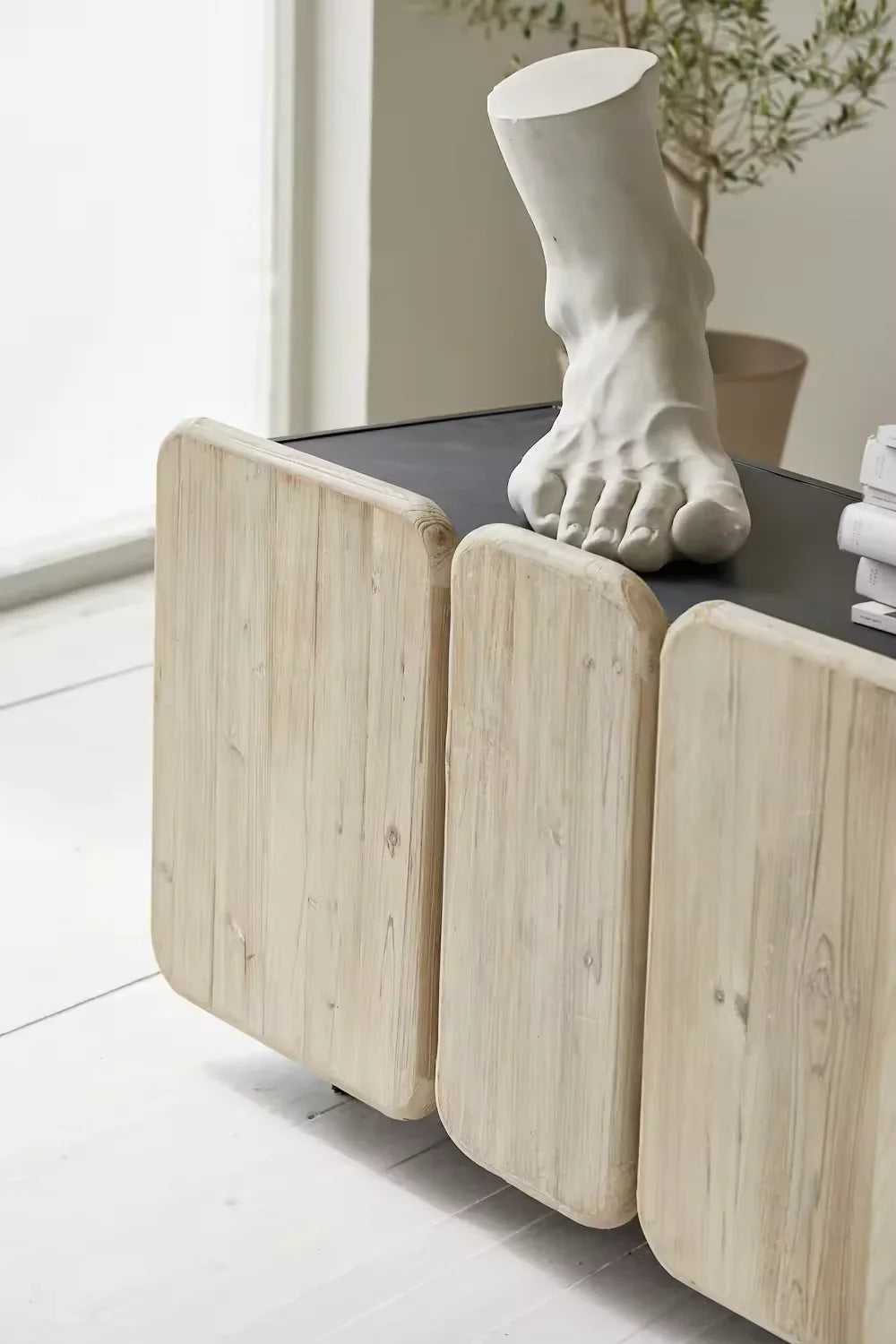 Modern Scandinavian Recycled Pine Sideboard Storage Cabinet | Living Room Dining Furniture