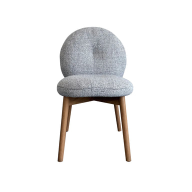 Elegant Solid Oak Wood Dining Chair with Padded Round Back and Seat