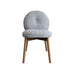 Elegant Solid Oak Wood Dining Chair with Padded Round Back and Seat