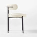 Elegant Ivory Boucle Dining Chair - Modern Metal Frame, Comfortable Chic Design