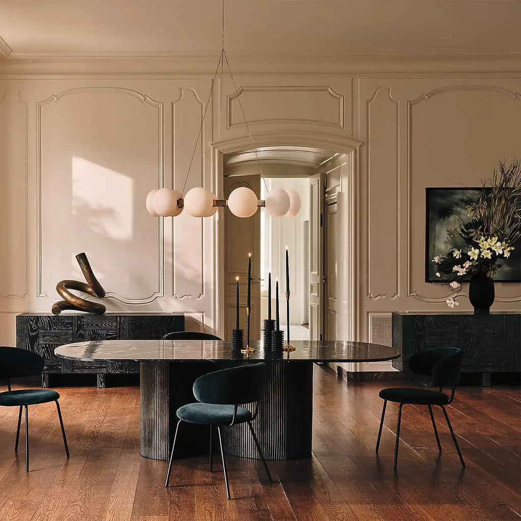 Elegant Italian Style Velvet Dining Chair with Metal Frame, Modern Home Furniture