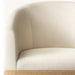 Elegant Linen Barrelback Dining Armchair - French Contemporary Solid Oak Wood