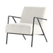 Modern White Occasional Chair Forged Metal Frame Living Room Accent