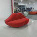 Chic Red Lip-Shaped Velvet Sofa, Modern Living Room Statement Sofa