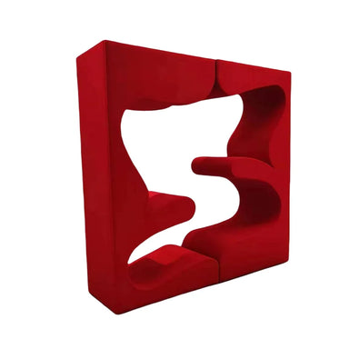 Luxurious Modern Modular Velvet Sofa, Curved Wood Seating with Built-in Shelf