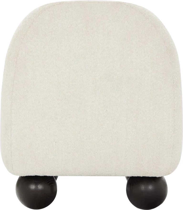 Plush Boucle Fabric Accent Chair, Modern Oak Frame Living Room Seating