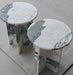 Tostone Luxury Arabescato White Marble Side Table Elegant Modern Living Room