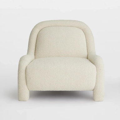 Modern White Boucle Upholstered Lounge Recliner Chair for Living Room