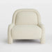 Modern White Boucle Upholstered Lounge Recliner Chair for Living Room