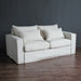 Modern White Linen Slipcovered 3-Seat Sofa for Living Room Furniture Decor