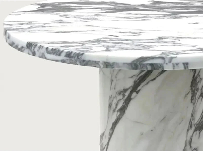 Tostone Arabescato White Marble Round Coffee Table for Elegant Living Rooms