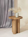 Sturdy Round Solid Oak Wood Side End Table for Living Room