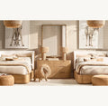 Modern Fabric Oak Shelter Bed for Teenagers, Customizable Bedroom Furniture