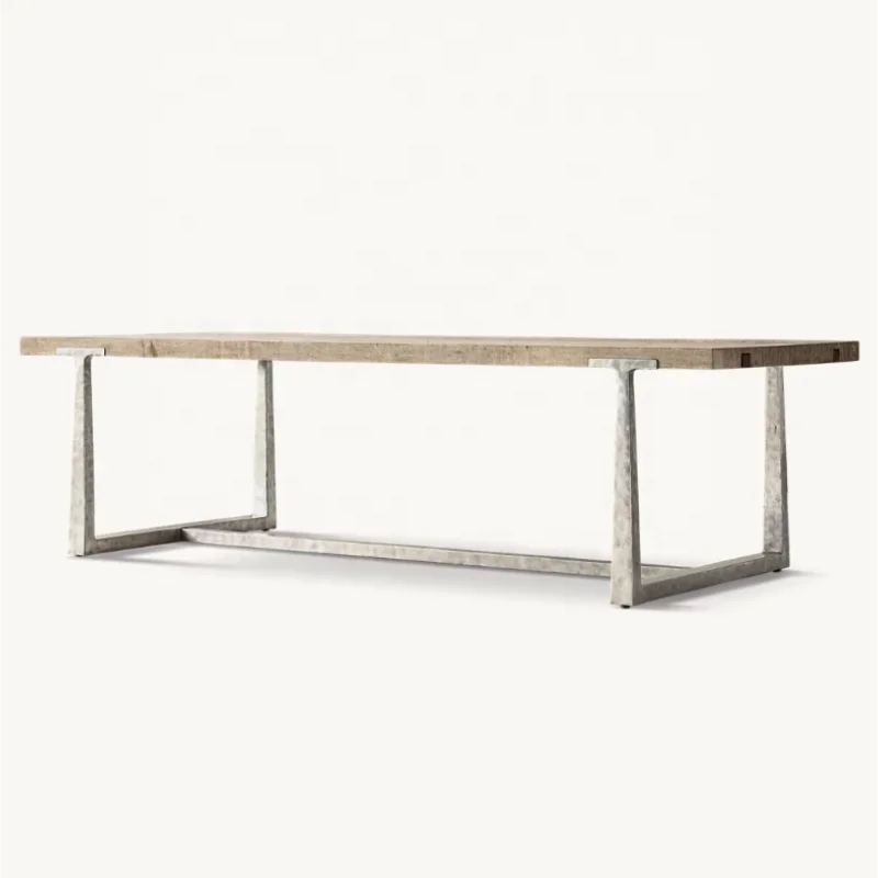 Elegant Wrought Metal Dining Table & Chair Set, Villa Club Restaurant Furniture