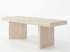 Tostone Modern Travertine Cream Dining Table, Minimalist Design, Natural Stone
