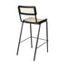 Modern Black Metal Rattan Bar Stool for Restaurant Cafe Club Home Bar Seating