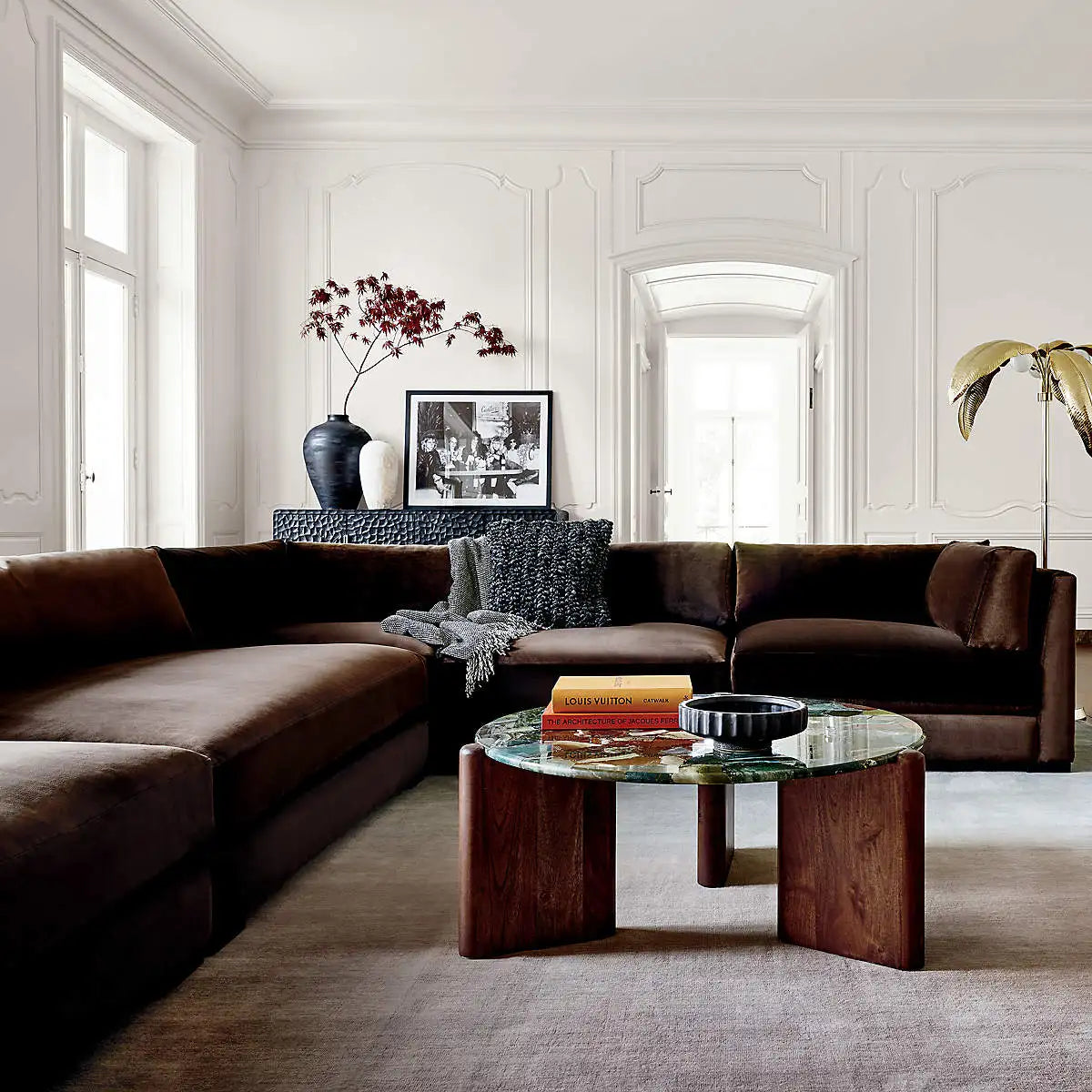 Modern Velvet Corner Sofa Chair - Luxury Living Room Seating Set