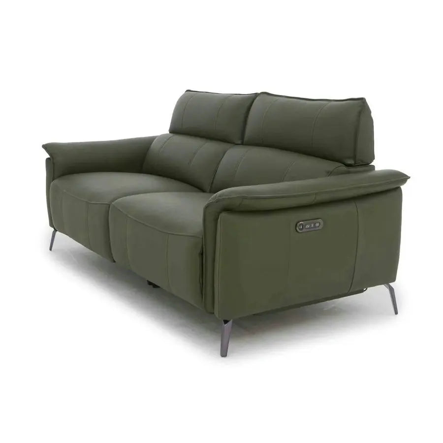 3-Seater Electric Recliner Sofa, Faux Leather, Telescopic Headrests Couch